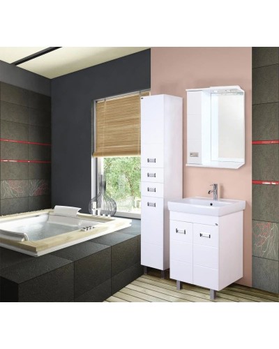 Комплект мебели белый глянец 70 см Onika Балтика 107523 + 1WH302083 + 206701