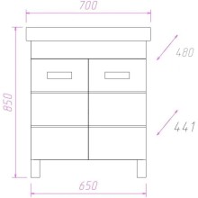 Комплект мебели белый глянец 70 см Onika Балтика 107523 + 1WH302083 + 206701