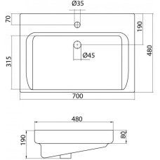 Комплект мебели белый глянец 70 см Onika Балтика 107523 + 1WH302083 + 206701