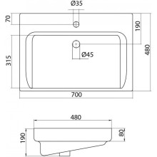Комплект мебели белый глянец 70 см Onika Балтика 107523 + 1WH302083 + 206704