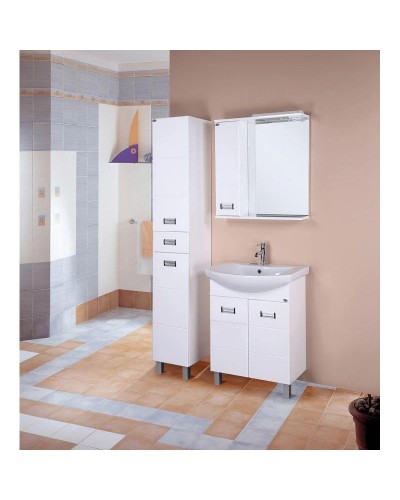 Комплект мебели белый глянец 71,5 см с бельевой корзиной Onika Балтика 107028 + 1WH207776 + 206701