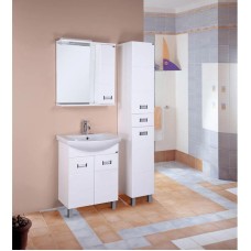 Комплект мебели белый глянец 71,5 см с бельевой корзиной Onika Балтика 107028 + 1WH207776 + 206704