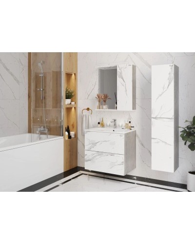 Комплект мебели мрамор/камень бетонный 66 см Onika Марбл 106548 + 4640021062203 + 206545