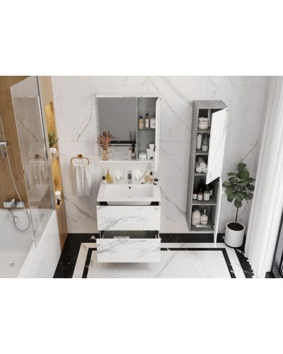 Комплект мебели мрамор/камень бетонный 66 см Onika Марбл 106548 + 4640021062203 + 206545