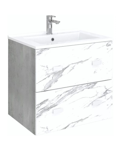 Комплект мебели мрамор/камень бетонный 66 см Onika Марбл 106548 + 4640021062203 + 206545