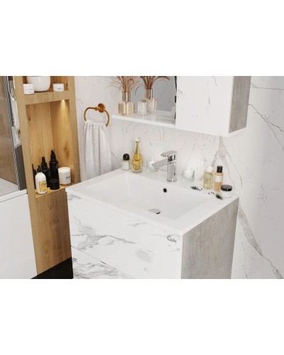 Комплект мебели мрамор/камень бетонный 66 см Onika Марбл 106548 + 4640021062203 + 206545