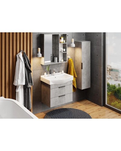 Комплект мебели бетон чикаго 65 см Onika Девис 106546 + 1WH302501 + 206542