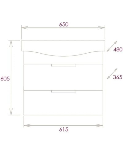 Комплект мебели бетон чикаго 65 см Onika Девис 106546 + 1WH302501 + 206542