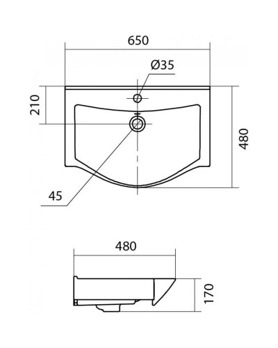 Комплект мебели бетон чикаго 65 см Onika Девис 106546 + 1WH302501 + 206542