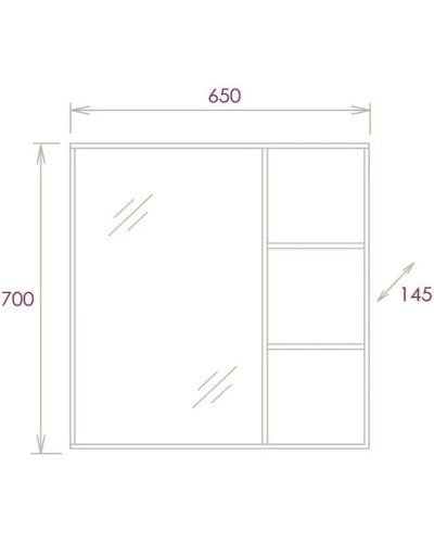 Комплект мебели бетон чикаго 65 см Onika Девис 106546 + 1WH302501 + 206542