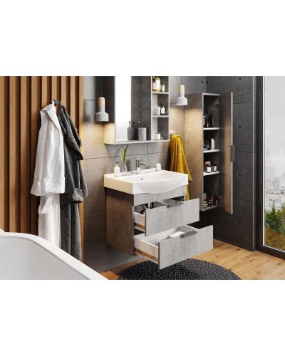 Комплект мебели бетон чикаго 65 см Onika Девис 106546 + 1WH302501 + 206542