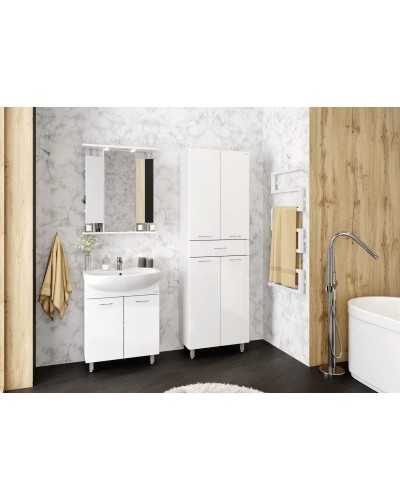 Комплект мебели белый глянец 66,5 см Onika Стелла 106501 + 1WH110174 + 206505