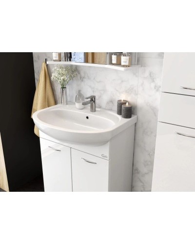 Комплект мебели белый глянец 66,5 см Onika Стелла 106501 + 1WH110174 + 206505