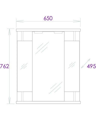 Комплект мебели белый глянец 66,5 см Onika Стелла 106501 + 1WH110174 + 206505