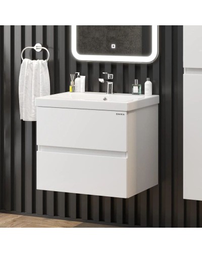 Комплект мебели белый глянец 60 см Onika Эвада 106145 + UM-COM60/1 + 206085