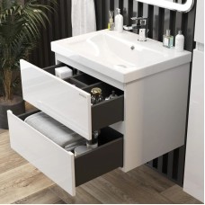 Комплект мебели белый глянец 60 см Onika Эвада 106145 + UM-COM60/1 + 206085