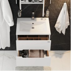 Комплект мебели белый глянец 60 см Onika Айленд 106114 + 1WH501606 + 206034