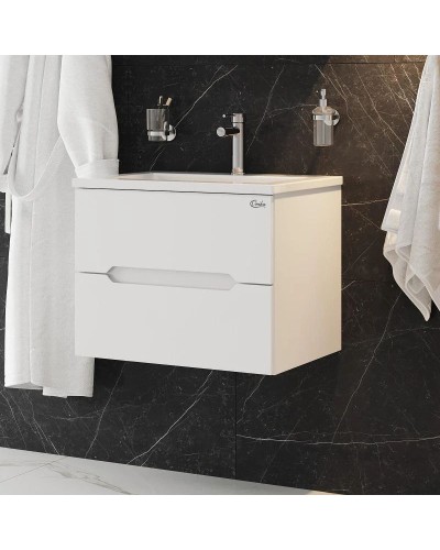 Комплект мебели белый глянец 60 см Onika Айленд 106114 + 1WH501606 + 206034