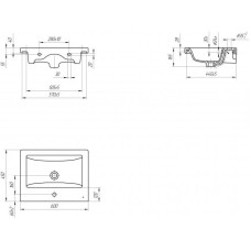 Комплект мебели белый глянец 60 см Onika Флорена 106050 + UM-COM60/1 + 206206