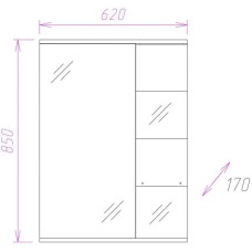 Комплект мебели белый глянец 60 см Onika Флорена 106050 + UM-COM60/1 + 206206