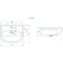 Комплект мебели белый глянец 61,5 см Onika Лайн 106044 + 4620008192772 + 205819