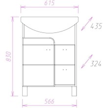 Комплект мебели белый глянец/ясень шимо 61,5 см Onika Стиль 106032 + 1.3120.3.S00.11B.0 + 205833