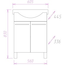 Комплект мебели белый глянец 60,5 см Onika Селигер 106006 + 1WH110268 + 206007
