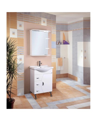 Комплект мебели белый глянец 60,5 см Onika Луна 106005 + 1WH110268 + 206013