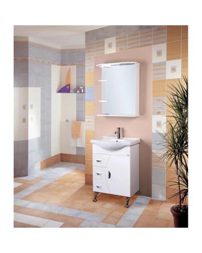 Комплект мебели белый глянец 60,5 см Onika Луна 106005 + 1WH110268 + 206014