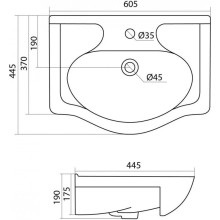 Комплект мебели белый глянец 60,5 см Onika Луна 106005 + 1WH110268 + 206014