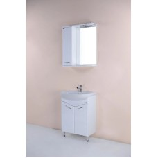 Комплект мебели белый глянец 60 см Onika Лада 106002 + 1WH110198 + 206015