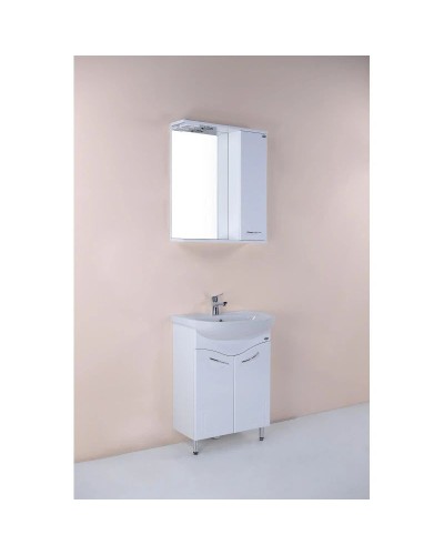 Комплект мебели белый глянец 60 см Onika Лада 106002 + 1WH110198 + 206016