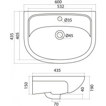 Комплект мебели белый глянец 60 см Onika Лада 106002 + 1WH110198 + 206016