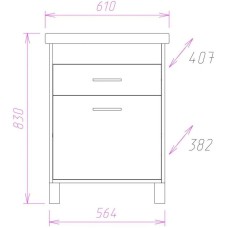 Комплект мебели ясень таормина 61 см Onika Натали 106001 + 4640021060773 + 206061