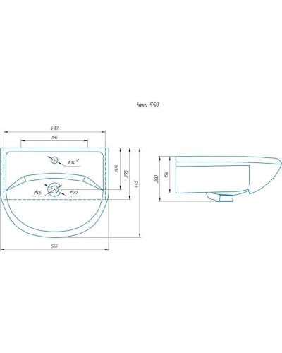 Комплект мебели белый глянец 55,5 см Onika Милтон 105559 + 4620008192765 + 205843
