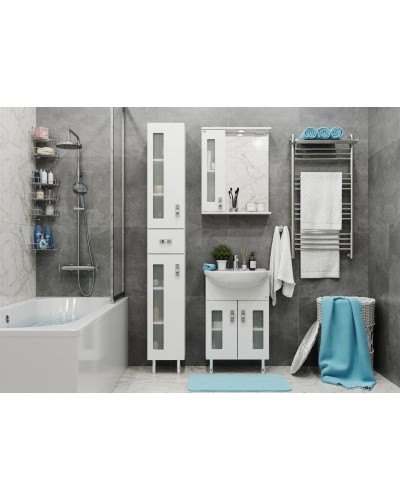 Комплект мебели белый глянец 54 см Onika Кристалл 105550 + UM-ERI55/1 + 205817