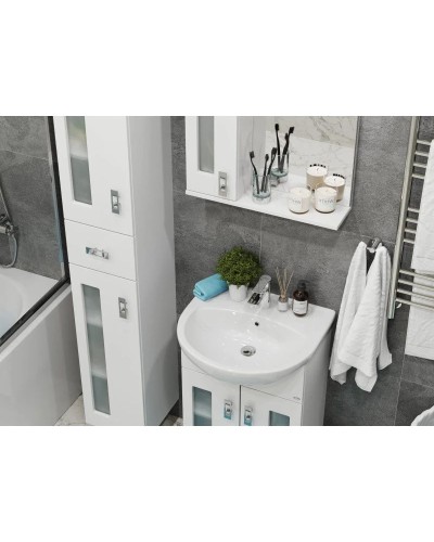 Комплект мебели белый глянец 54 см Onika Кристалл 105550 + UM-ERI55/1 + 205817