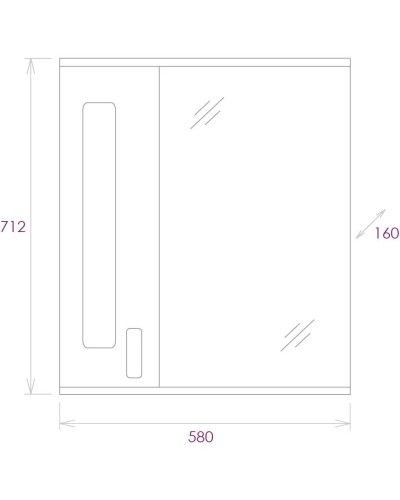 Комплект мебели белый глянец 54 см Onika Кристалл 105550 + UM-ERI55/1 + 205817