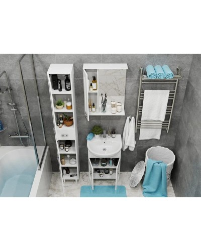 Комплект мебели белый глянец 54 см Onika Кристалл 105550 + UM-ERI55/1 + 205817