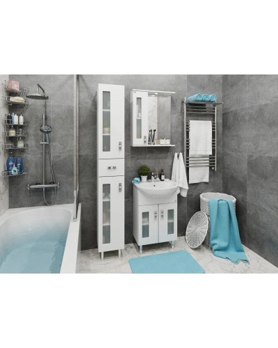 Комплект мебели белый глянец 54 см Onika Кристалл 105550 + UM-ERI55/1 + 205817