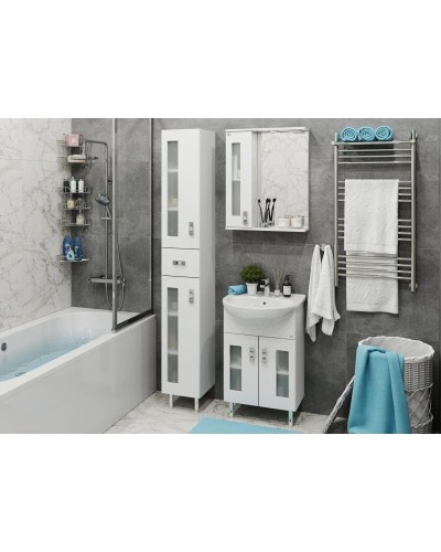 Комплект мебели белый глянец 54 см Onika Кристалл 105550 + UM-ERI55/1 + 205817