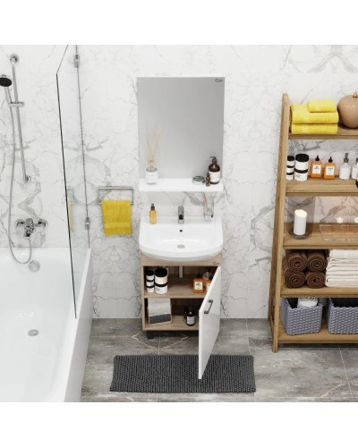 Комплект мебели дуб сонома/белый матовый 52 см разборная Onika Эко 105209 + 1.3120.1.S00.11B.0 + 205210