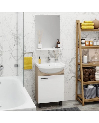 Комплект мебели дуб сонома/белый матовый 52 см Onika Эко 105208 + 1.3120.1.S00.11B.0 + 205210