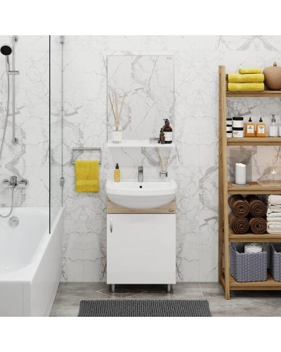 Комплект мебели дуб сонома/белый матовый 52 см Onika Эко 105207 + 1.3120.1.S00.11B.0 + 205210