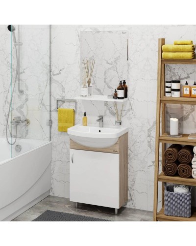 Комплект мебели дуб сонома/белый матовый 52 см Onika Эко 105207 + 1.3120.1.S00.11B.0 + 205210