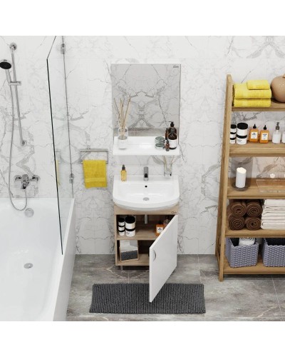 Комплект мебели дуб сонома/белый матовый 52 см Onika Эко 105207 + 1.3120.1.S00.11B.0 + 205210