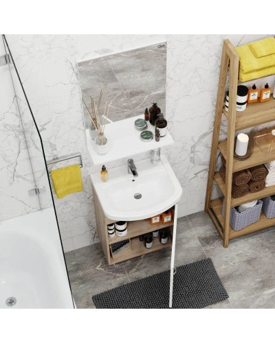 Комплект мебели дуб сонома/белый матовый 52 см Onika Эко 105207 + 1.3120.1.S00.11B.0 + 205210