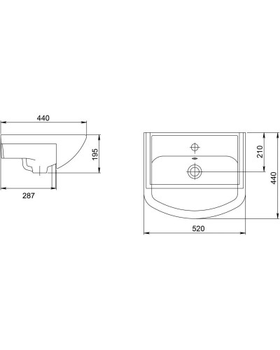 Комплект мебели дуб сонома/белый матовый 52 см Onika Эко 105207 + 1.3120.1.S00.11B.0 + 205210
