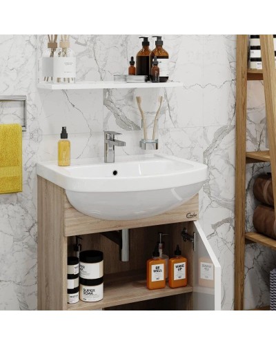 Комплект мебели дуб сонома/белый матовый 52 см Onika Эко 105207 + 1.3120.1.S00.11B.0 + 205210