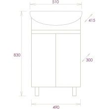 Комплект мебели белый глянец 51 см Onika Милтон 105036 + 4620008192758 + 205014